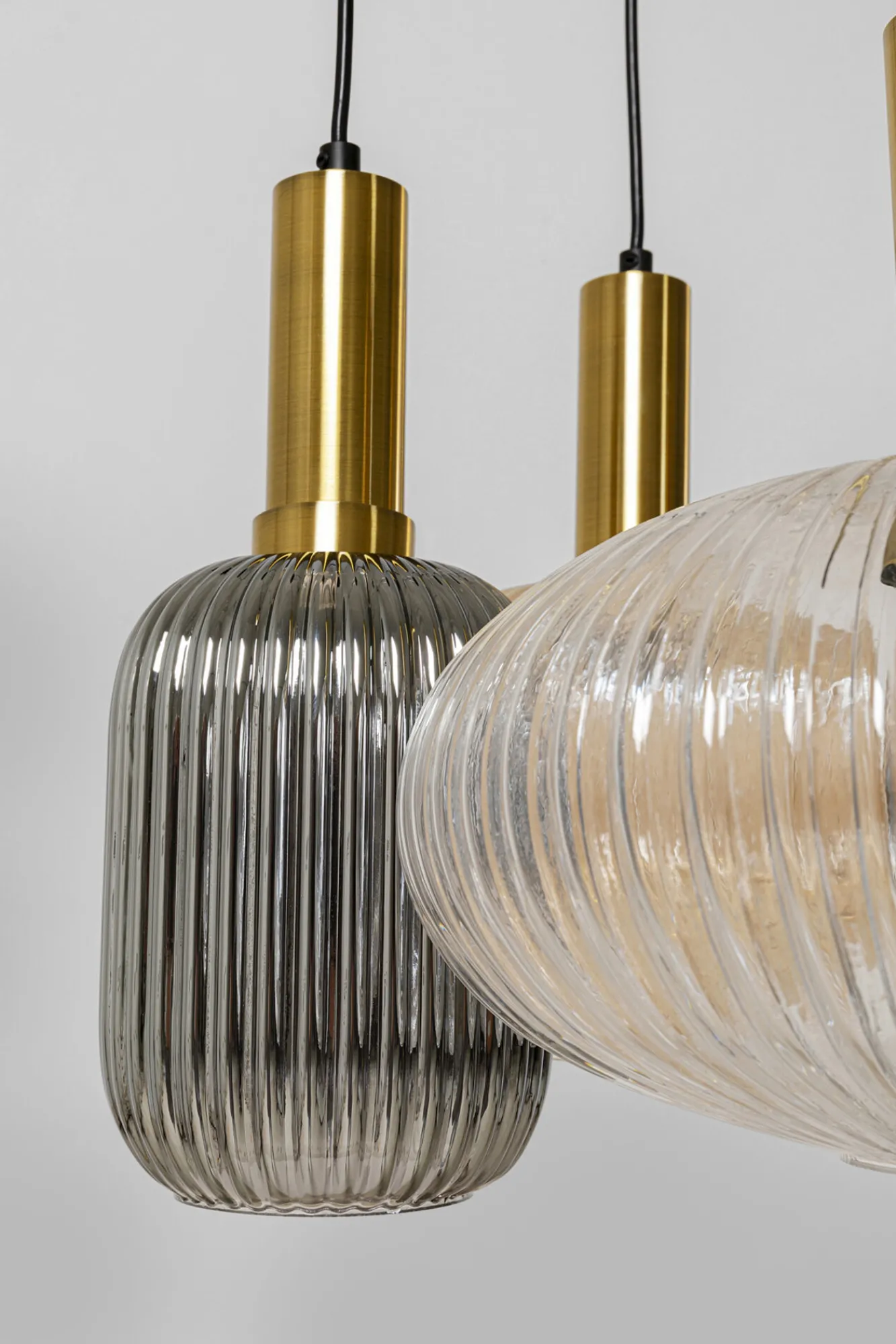 Fashion KARE Design Lampa wisząca klosze szklane oprawki złote Ø50 cm - KARE