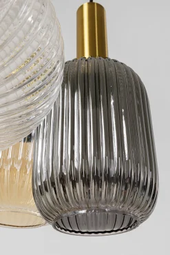 Fashion KARE Design Lampa wisząca klosze szklane oprawki złote Ø50 cm - KARE