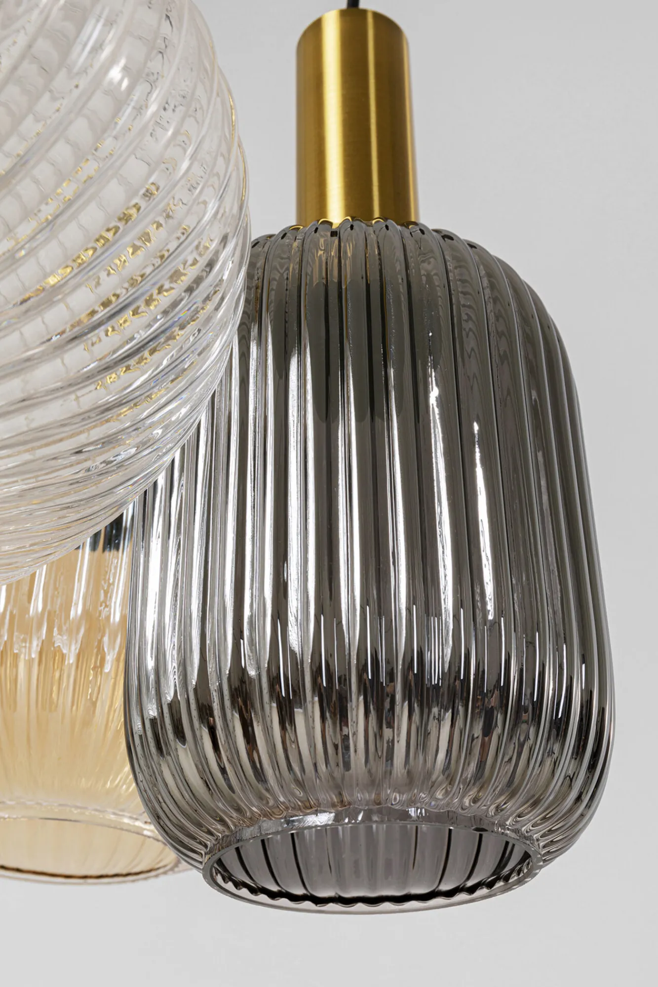 Fashion KARE Design Lampa wisząca klosze szklane oprawki złote Ø50 cm - KARE