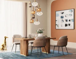 Best KARE Design Lampa wisząca klosze szklane oprawki złote Ø80 cm - KARE