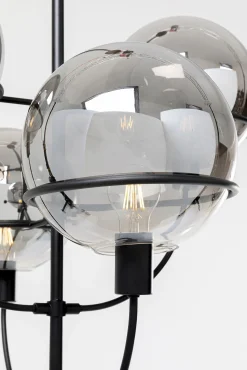 Fashion KARE Design Lampa wisząca Lantern 4rs 68x120 cm czarna - klosze szklane - KARE