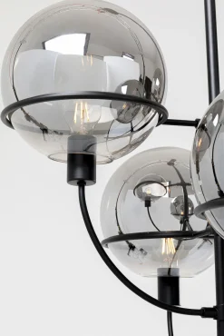 Fashion KARE Design Lampa wisząca Lantern 4rs 68x120 cm czarna - klosze szklane - KARE