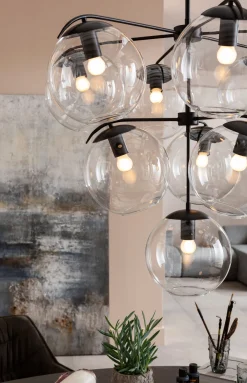 Clearance KARE Design Lampa wisząca Lasmina 91x110 cm czarna - klosze szklane - KARE