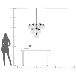 Clearance KARE Design Lampa wisząca Lasmina 91x110 cm czarna - klosze szklane - KARE