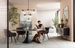 Clearance KARE Design Lampa wisząca Lasmina 91x110 cm czarna - klosze szklane - KARE