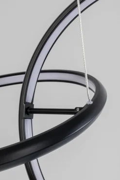 Discount KARE Design Lampa wisząca LED czarne okręgi aluminium 105 cm - KARE