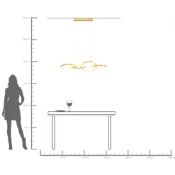 Online KARE Design Lampa wisząca LED złote okręgi aluminium 105 cm - KARE