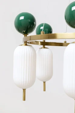 New KARE Design Lampa wisząca nowoczesna złota klosze szklane białe Ø68 cm - KARE