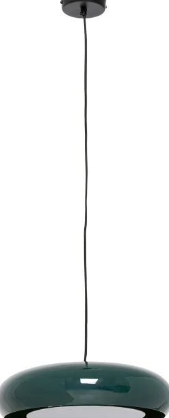 Best KARE Design Lampa wisząca okrągła ciemnozielona stal emaliowana Ø38 cm - KARE