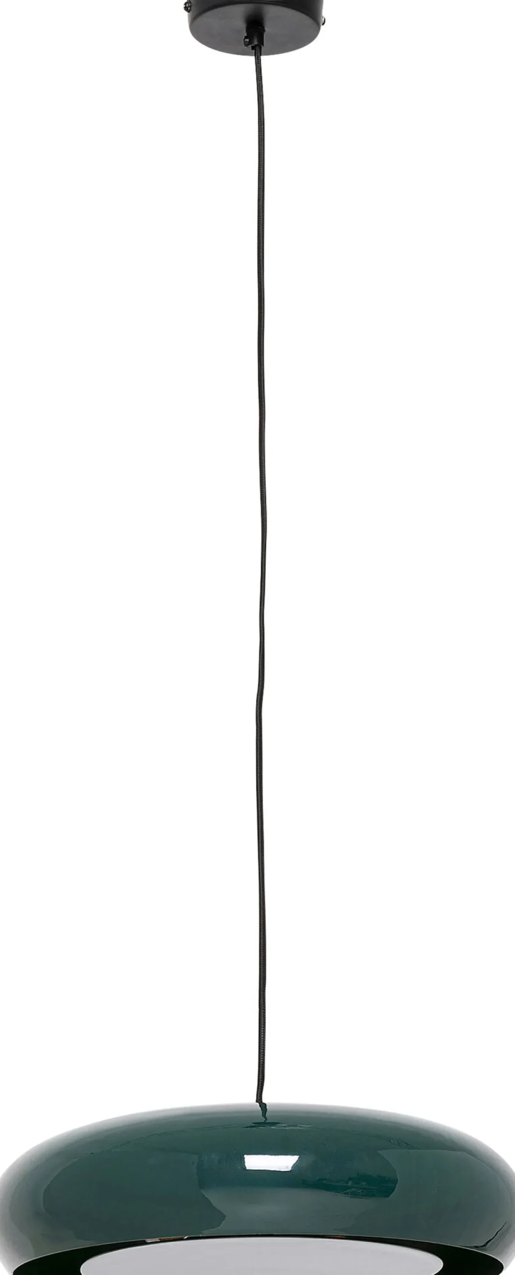 Best KARE Design Lampa wisząca okrągła ciemnozielona stal emaliowana Ø38 cm - KARE