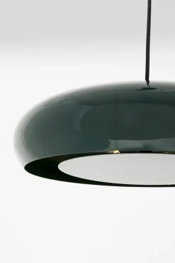 Best KARE Design Lampa wisząca okrągła ciemnozielona stal emaliowana Ø38 cm - KARE