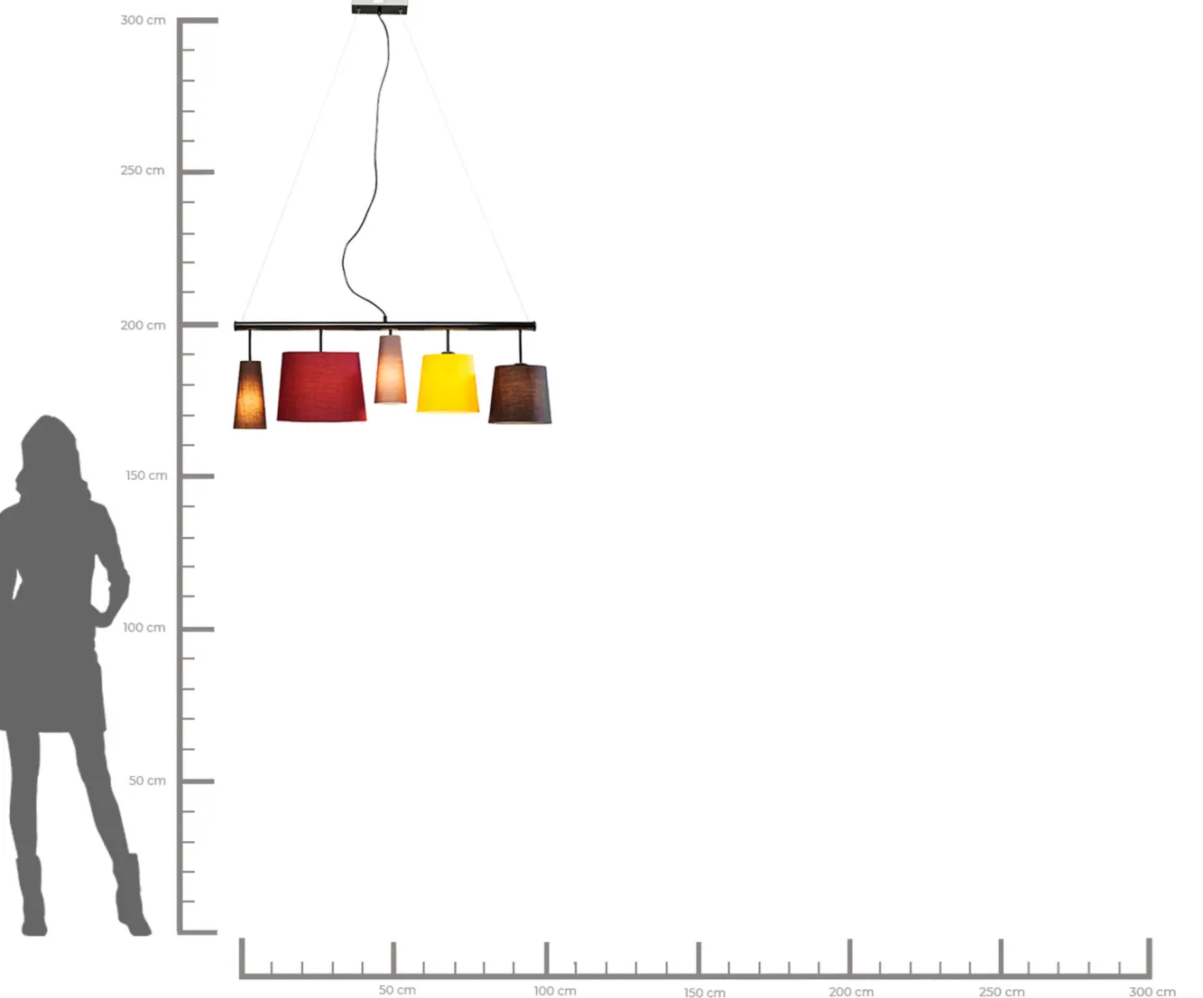 Hot KARE Design Lampa wisząca Parecchi 107x37 cm kolorowa - KARE