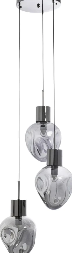 Best KARE Design Lampa wisząca przydymiona 3L stal i szkło Ø45x160 cm - KARE