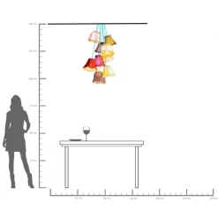 Best KARE Design Lampa wisząca Saloon Flowers 9L 60x110 cm kolorowa - KARE