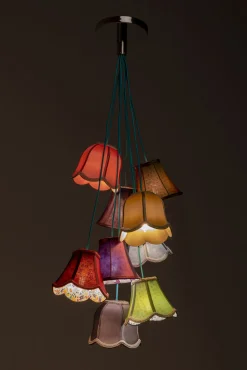 Best KARE Design Lampa wisząca Saloon Flowers 9L 60x110 cm kolorowa - KARE