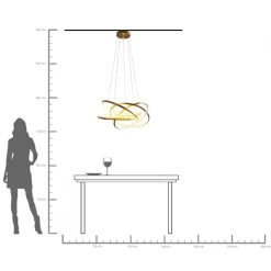 Discount KARE Design Lampa wisząca Saturn LED 75x150 cm złota - KARE