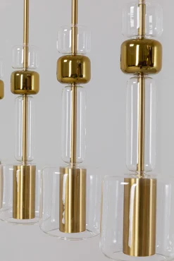 New KARE Design Lampa wisząca stal i szkło kolor transparentny i złoty 103x60 cm - KARE