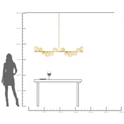 Sale KARE Design Lampa wisząca szklane klosze złota 155x138 cm - KARE