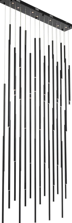 Fashion KARE Design Lampa wisząca XXL LED tuby czarna matowa 154x320 cm - KARE