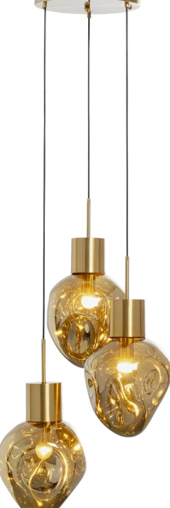 Hot KARE Design Lampa wisząca złota 3L stal i szkło Ø45x160 cm - KARE
