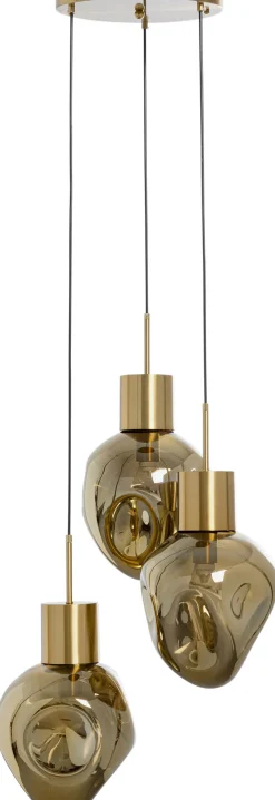 Hot KARE Design Lampa wisząca złota 3L stal i szkło Ø45x160 cm - KARE