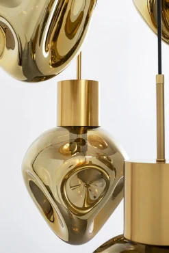 Clearance KARE Design Lampa wisząca złota 5L stal i szkło Ø50x160 cm - KARE