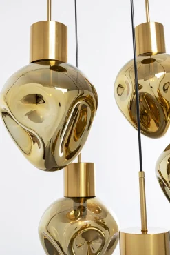 Clearance KARE Design Lampa wisząca złota 5L stal i szkło Ø50x160 cm - KARE