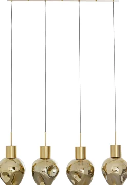 Discount KARE Design Lampa wisząca złota 4L stal i szkło 110 cm - KARE