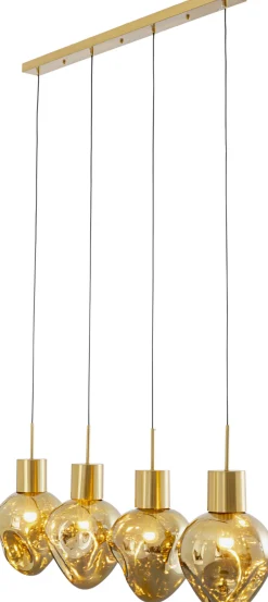 Discount KARE Design Lampa wisząca złota 4L stal i szkło 110 cm - KARE