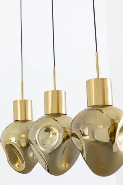 Discount KARE Design Lampa wisząca złota 4L stal i szkło 110 cm - KARE