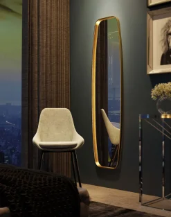 Discount KARE Design Lustro ścienne nowoczesne rama złota 40x160 cm - KARE