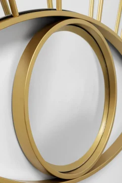 Best KARE Design Lustro ścienne okrągłe złote motyw oka Ø100 cm - KARE