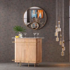 Best KARE Design Lustro ścienne okrągłe złote motyw oka Ø100 cm - KARE