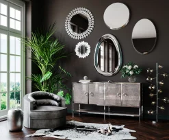 Clearance KARE Design Lustro Curvy ∅60 cm chromowane - KARE