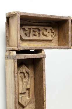 Outlet KARE Design Lustro do salonu rustykalne rama drewno z recyklingu 90x90 cm - KARE