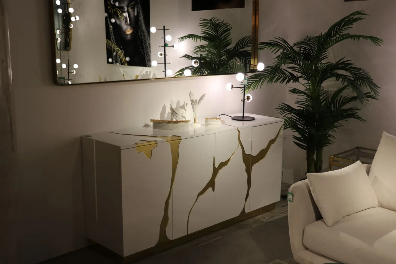 Clearance KARE Design Lustro stojące Curve Rectangular 200x70cm mosiężne - KARE