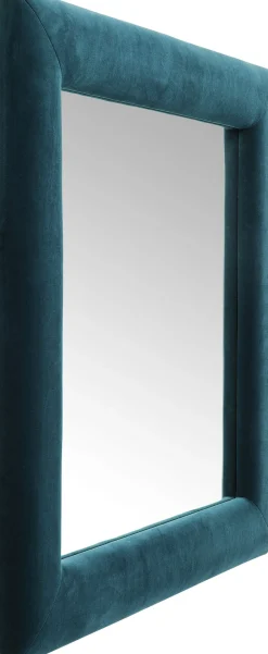 Best KARE Design Lustro Velvet Square 100x100 cm niebieskie - KARE