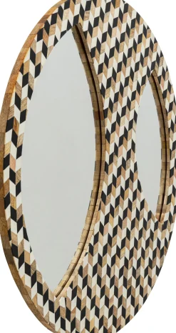 Best KARE Design Lustro wiszące okrągłe MDF i żywica epoksydowa Ø67 cm - KARE