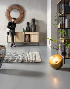 Clearance KARE Design Lustro wiszące Sunlight ∅120 cm drewniane - KARE