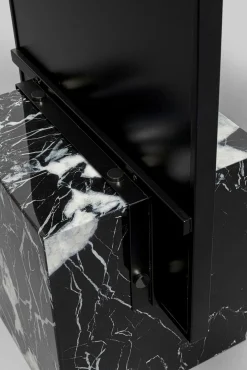 Hot KARE Design Lustro z czarną ramą 46x180 cm podstawa z marmuru - KARE