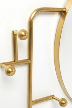 Discount KARE Design Lustro z wieszakami okrągłe złote Ø65 cm - KARE