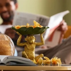 Clearance KARE Design Misa dekoracyjna Banana Leaf 24x22 cm zielono-złota - KARE