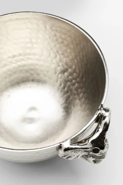 Clearance KARE Design Misa dekoracyjna srebrna z aluminium uchwyty z motywem słonia 23x18 cm - KARE