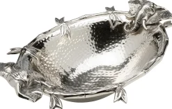 Fashion KARE Design Misa dekoracyjna srebrna z aluminium motyw słoni 47x35 cm - KARE