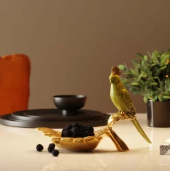 Sale KARE Design Miseczka dekoracyjna Parrot Guard 21x14 cm zielono-złota - KARE