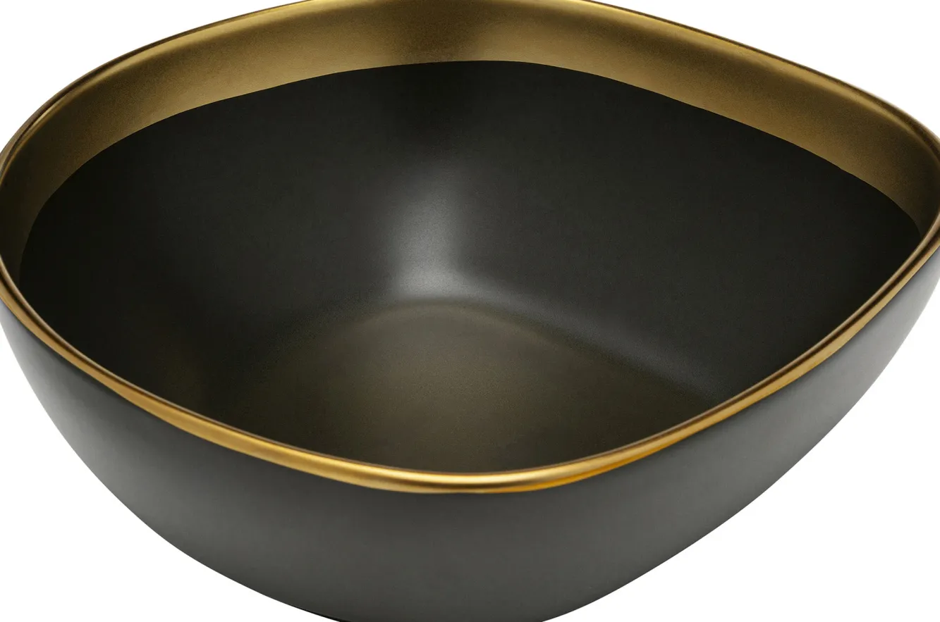 Online KARE Design Miska kamionkowa grafitowo-złota 800 ml - KARE