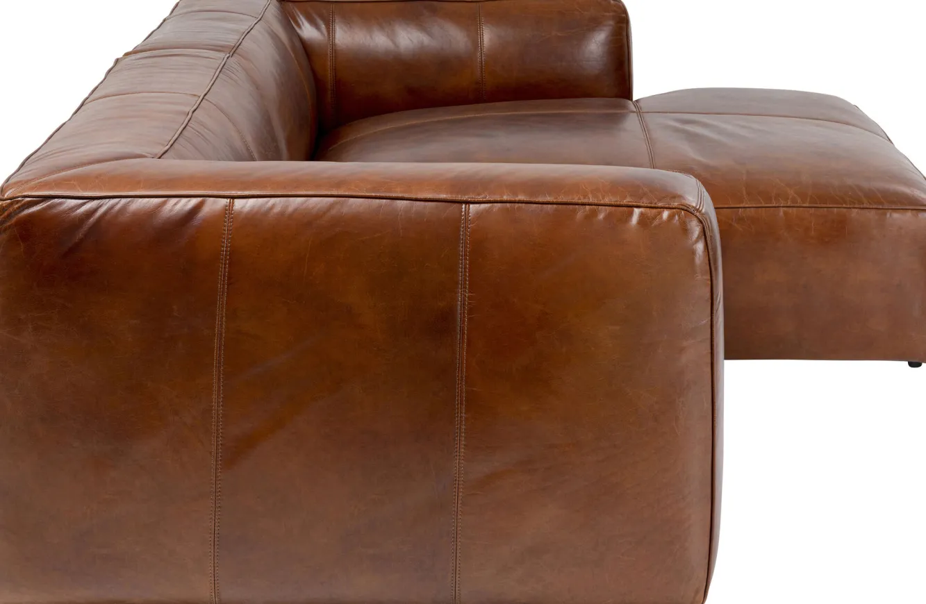 New KARE Design Narożnik Cubetto 270x170 cm brązowy skóra naturalna - prawy - KARE