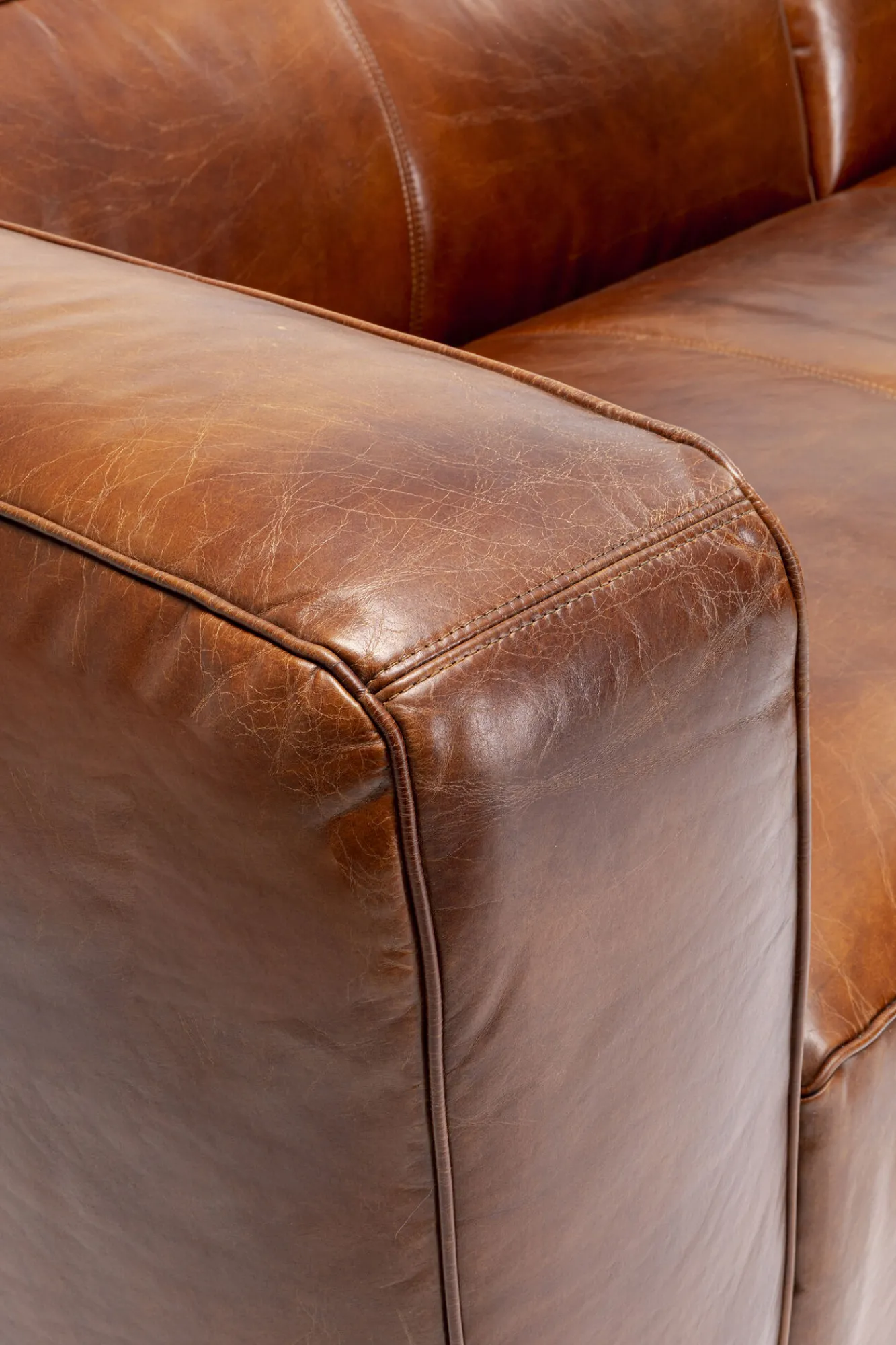 New KARE Design Narożnik Cubetto 270x170 cm brązowy skóra naturalna - prawy - KARE