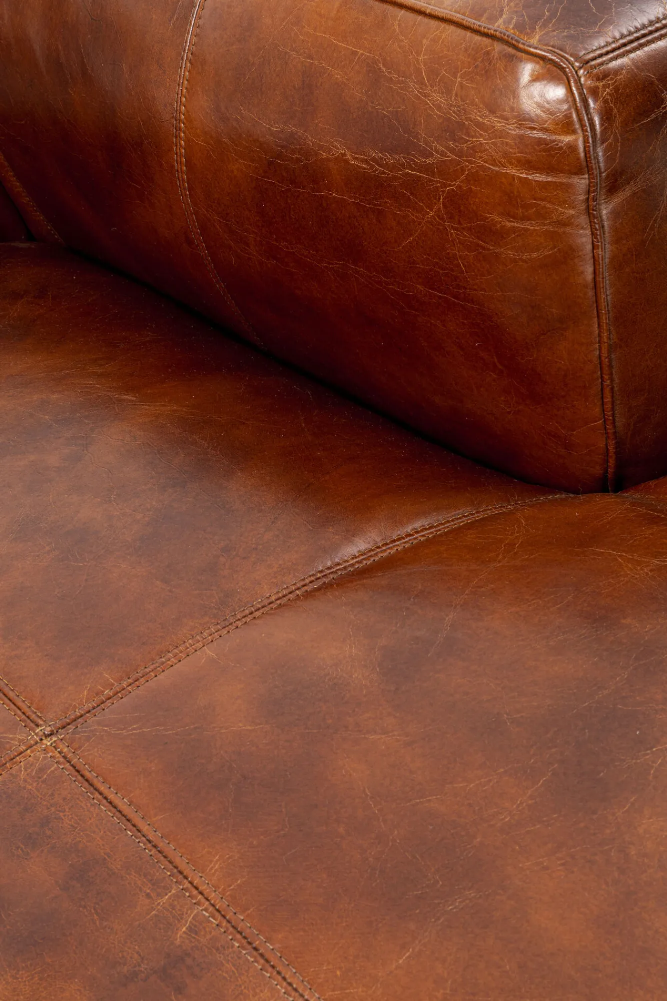 New KARE Design Narożnik Cubetto 270x170 cm brązowy skóra naturalna - prawy - KARE