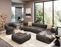 Outlet KARE Design Narożnik 2-elementowy nowoczesny czarno-biały 334x180 cm - KARE